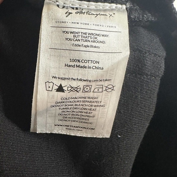 One Teaspoon Awesome Baggies Crop Ankle Jeans Women's Distressed Black Size 26 - Picture 6 of 7